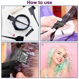 Moonmini Hair Dye Color Brush and Bowl Set, 4Pcs Color Bowl Brushes Tool Mixing Bowl Kit Tint Comb for Hair Tint Dying Coloring Applicator Moonmini Hair Dye Color Brush and Bowl Set, 4Pcs Color Bowl Brushes Tool Mixing Bowl Kit Tint Comb for Hair Tint Dying Coloring Applicator