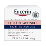 Eucerin Q10 Anti-Wrinkle Night Cream + Pro-Retinol, Facial Cream for Sensitive Skin, 1.7 Oz Jar
