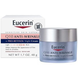 Eucerin Q10 Anti-Wrinkle Night Cream + Pro-Retinol, Facial Cream for Sensitive Skin, 1.7 Oz Jar Eucerin Q10 Anti-Wrinkle Night Cream + Pro-Retinol, Facial Cream for Sensitive Skin, 1.7 Oz Jar
