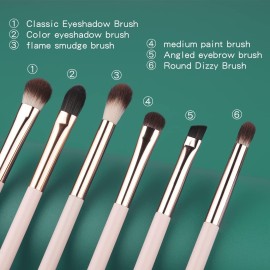 Eye Makeup Brush Set, 6 Pcs Professional Blending Eyeshadow Makeup Brushes for Concealer Eyebrows Eyeliner, Soft Hairs & Wood Handle Eye Makeup Brush Set, 6 Pcs Professional Blending Eyeshadow Makeup Brushes for Concealer Eyebrows Eyeliner, Soft Hairs & Wood Handle