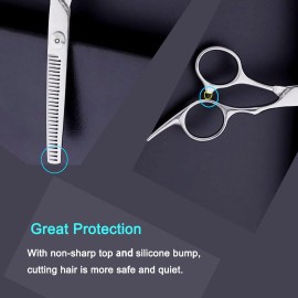 Hair Thinning Shears, Hair Cutting Scissors (6.7 Inches) with Fine Adjustable Tension Screw and 1 Piece Wipe Cloth