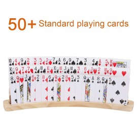 Exqline Curved Wooden Playing Card Holder Tray Rack Organizer Set of 2 Solid Card Holder for Kids Seniors - 13.8 x 1.9 x 2.4 Inch for Bridge Canasta Strategy Card Playing Exqline Curved Wooden Playing Card Holder Tray Rack Organizer Set of 2 Solid Card Holder for Kids Seniors - 13.8 x 1.9 x 2.4 Inch for Bridge Canasta Strategy Card Playing