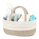 Maliton Diaper Caddy Organizer for Baby, Cotton Rope Baby Gift Basket, Portable Diaper Organizer for changing table, Diaper Nursery Storage Organizer, Baby Shower Gifts for Newborn,baby essentials