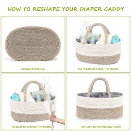 Maliton Diaper Caddy Organizer for Baby, Cotton Rope Baby Gift Basket, Portable Diaper Organizer for changing table, Diaper Nursery Storage Organizer, Baby Shower Gifts for Newborn,baby essentials Maliton Diaper Caddy Organizer for Baby, Cotton Rope Baby Gift Basket, Portable Diaper Organizer for changing table, Diaper Nursery Storage Organizer, Baby Shower Gifts for Newborn,baby essentials