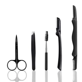 Eyebrow Razor, 5-in-1 Eyebrow Kit, Professional Eyebrow Grooming Set, Eyebrow Trimmer Set for Women and Men, Including Brow Razors Trimmer, Brush, Eyebrow Scissors, Slant Tweezers Eyebrow Razor, 5-in-1 Eyebrow Kit, Professional Eyebrow Grooming Set, Eyebrow Trimmer Set for Women and Men, Including Brow Razors Trimmer, Brush, Eyebrow Scissors, Slant Tweezers