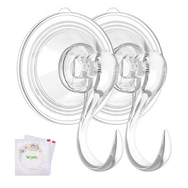 VIS\'V Wreath Hanger, Large Suction Cup Wreath Hooks with Wipes, Heavy Duty, 22 LB Capacity, Removable and Reusable, Clear, 2 Pcs VIS\'V Wreath Hanger, Large Suction Cup Wreath Hooks with Wipes, Heavy Duty, 22 LB Capacity, Removable and Reusable, Clear, 2 Pcs