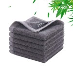 Wash Cloths 6 Pack, Super Soft and Skin Friendly Face Towel for Sensitive Skin, Reusable Washable Makeup Remover Cloth, 10x10 inch Small Face Washcloth, Easy to Rinse Dark Grey Facial Cleaning Cloths