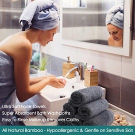 Wash Cloths 6 Pack, Super Soft and Skin Friendly Face Towel for Sensitive Skin, Reusable Washable Makeup Remover Cloth, 10x10 inch Small Face Washcloth, Easy to Rinse Dark Grey Facial Cleaning Cloths Wash Cloths 6 Pack, Super Soft and Skin Friendly Face Towel for Sensitive Skin, Reusable Washable Makeup Remover Cloth, 10x10 inch Small Face Washcloth, Easy to Rinse Dark Grey Facial Cleaning Cloths