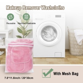 KODAMO Makeup Remover Cloth, Reusable Makeup Remover Pads Washable Travel Bag, Microfiber Makeup Removal Face Wash Cloths with Just Water, Gentle Soft,12 Pack, Pink KODAMO Makeup Remover Cloth, Reusable Makeup Remover Pads Washable Travel Bag, Microfiber Makeup Removal Face Wash Cloths with Just Water, Gentle Soft,12 Pack, Pink