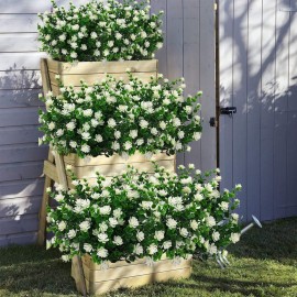 Grunyia 10 Bundles Artificial Fake Flowers, Faux Outdoor Plastic Plants UV Resistant Shrubs Outside Indoor Decorations (White-Eucalyptus) Grunyia 10 Bundles Artificial Fake Flowers, Faux Outdoor Plastic Plants UV Resistant Shrubs Outside Indoor Decorations (White-Eucalyptus)