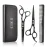 CIICII Hair Cutting Scissors Shears Kit, Professional Hairdressing Scissors Set (Hair Beard Trimming Shaping Grooming Thinning Shears) for Men Women Hairdresser Home Salon Barber Haircut Kit (Black)