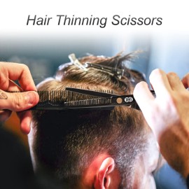 CIICII Hair Cutting Scissors Shears Kit, Professional Hairdressing Scissors Set (Hair Beard Trimming Shaping Grooming Thinning Shears) for Men Women Hairdresser Home Salon Barber Haircut Kit (Black) CIICII Hair Cutting Scissors Shears Kit, Professional Hairdressing Scissors Set (Hair Beard Trimming Shaping Grooming Thinning Shears) for Men Women Hairdresser Home Salon Barber Haircut Kit (Black)