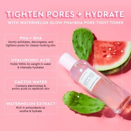Glow Recipe PHA + BHA Face Toner - Korean Skin Care Pore Minimizer & Gentle Facial Exfoliator for Tightening, Hydrating & Exfoliating - Glycerin, Watermelon & Cactus Water (150ml) Glow Recipe PHA + BHA Face Toner - Korean Skin Care Pore Minimizer & Gentle Facial Exfoliator for Tightening, Hydrating & Exfoliating - Glycerin, Watermelon & Cactus Water (150ml)