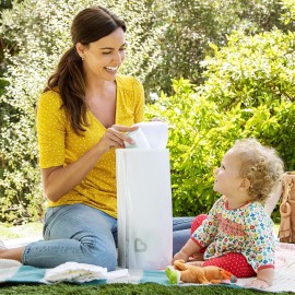 Munchkin Toss Portable Disposable Diaper Pail, Holds up to 90 Newborn Diapers, 3 Pack, White Munchkin Toss Portable Disposable Diaper Pail, Holds up to 90 Newborn Diapers, 3 Pack, White