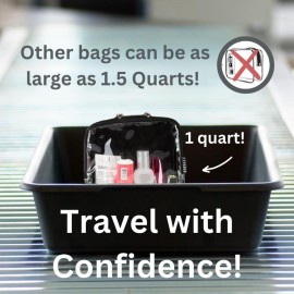 BORSALI TSA Quart Size Bag Approved for Carry On Travel - One (1) Quart Clear Toiletries, Cosmetic and 3-1-1 Liquids Toiletry Bag - 2 Pack BORSALI TSA Quart Size Bag Approved for Carry On Travel - One (1) Quart Clear Toiletries, Cosmetic and 3-1-1 Liquids Toiletry Bag - 2 Pack