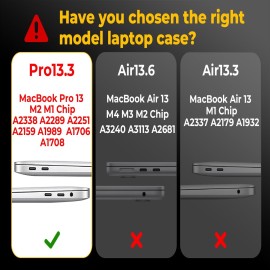 EooCoo Case Compatible with MacBook Pro 13 inch M2 2024 2023 2022-2016 Release M1 A2338 A2289 A2251 A2159 A1989 A1706 A1708 Protective Hard Case with Keyboard Cover, Screen Protector, Crystal Clear EooCoo Case Compatible with MacBook Pro 13 inch M2 2024 2023 2022-2016 Release M1 A2338 A2289 A2251 A2159 A1989 A1706 A1708 Protective Hard Case with Keyboard Cover, Screen Protector, Crystal Clear