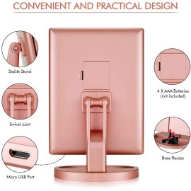 Infitrans 3 Folds Lighted Vanity Makeup Mirror,1X/2X/3X Magnification, 21 LED Light Bright Table Mirror with Touch Screen,180 Adjustable Rotation,Portable Travel Cosmetic Mirror Infitrans 3 Folds Lighted Vanity Makeup Mirror,1X/2X/3X Magnification, 21 LED Light Bright Table Mirror with Touch Screen,180 Adjustable Rotation,Portable Travel Cosmetic Mirror