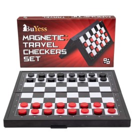 Magnetic Checkers Board Game and Magnetic Checker Pieces, 9.8 x 9.8 inches Mini Portable Travel Set Magnetic Checkers Board Game and Magnetic Checker Pieces, 9.8 x 9.8 inches Mini Portable Travel Set