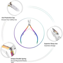 Easkep Cuticle Trimmer with Cuticle Pusher, Cuticle Remover Professional Stainless Steel Cuticle Cutter Nippers Rainbow Sharp Sturdy Pedicure Manicure Tools for Fingernails and Toenails 1 Easkep Cuticle Trimmer with Cuticle Pusher, Cuticle Remover Professional Stainless Steel Cuticle Cutter Nippers Rainbow Sharp Sturdy Pedicure Manicure Tools for Fingernails and Toenails 1