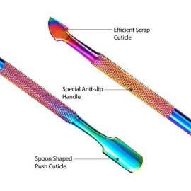 Easkep Cuticle Trimmer with Cuticle Pusher, Cuticle Remover Professional Stainless Steel Cuticle Cutter Nippers Rainbow Sharp Sturdy Pedicure Manicure Tools for Fingernails and Toenails 1 Easkep Cuticle Trimmer with Cuticle Pusher, Cuticle Remover Professional Stainless Steel Cuticle Cutter Nippers Rainbow Sharp Sturdy Pedicure Manicure Tools for Fingernails and Toenails 1