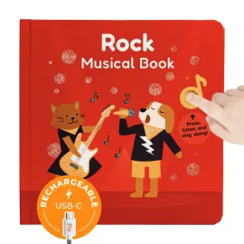 Cali\'s Books Rock Sound Books for Toddlers 1-3 - Musical Book for Toddlers 1-3 and 2- 4 with 6 Famous Rock Songs | Toddler Books for Little Rock Fans | Great Gift