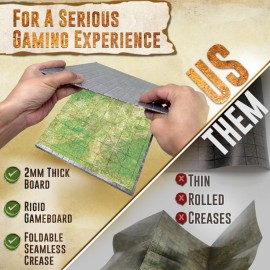 Melee Mats DND Map Starter Kit - 22 x 26 Double Sided, Wet/Dry Erase Battle Terrain Grid - Ultimate Tabletop Board Gaming Experience with Accessories