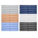 BEST TOWEL - Washcloths 24 Pack Multicolour Wash Cloths for Bathroom, Spa, and Gym Towel, Extra-Absorbent Flannel Face 100% Cotton(12x12)