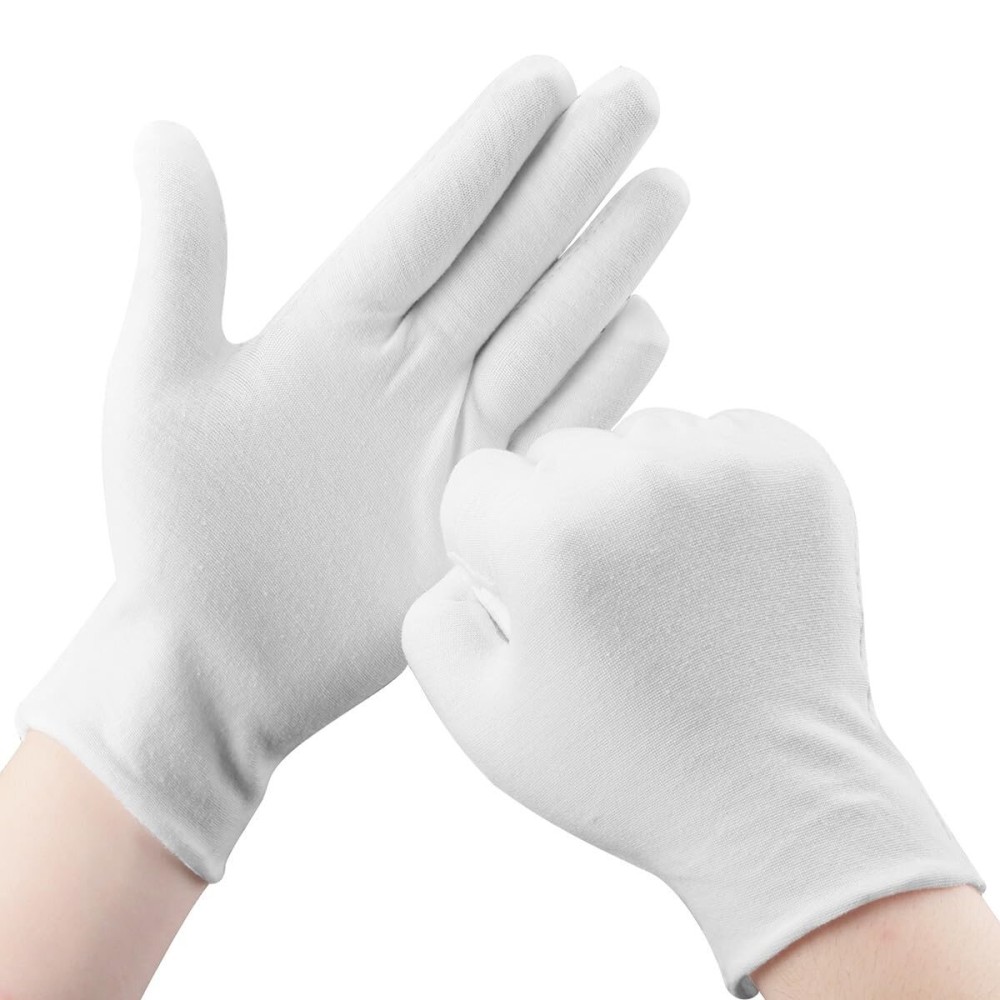 Cotton Gloves, 30 Pcs White Cotton Gloves for Dry Hands Moisturizing Eczema, Washable Cotton Gloves for Men and Women, Stretchable Cloth Gloves for Coin Jewelry Silver Inspection Cotton Gloves, 30 Pcs White Cotton Gloves for Dry Hands Moisturizing Eczema, Washable Cotton Gloves for Men and Women, Stretchable Cloth Gloves for Coin Jewelry Silver Inspection