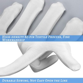 Cotton Gloves, 30 Pcs White Cotton Gloves for Dry Hands Moisturizing Eczema, Washable Cotton Gloves for Men and Women, Stretchable Cloth Gloves for Coin Jewelry Silver Inspection Cotton Gloves, 30 Pcs White Cotton Gloves for Dry Hands Moisturizing Eczema, Washable Cotton Gloves for Men and Women, Stretchable Cloth Gloves for Coin Jewelry Silver Inspection