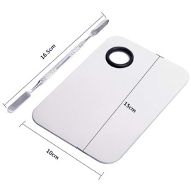 2 Pcs Stainless Steel Cosmetic Makeup Palette, Professional Cosmetic Mixing Makeup Palette Spatula Makeup Artist Tool, Beauty Salon Color Cream Mixing Palette With A Spatula Makeup Nail Art Palette 2 Pcs Stainless Steel Cosmetic Makeup Palette, Professional Cosmetic Mixing Makeup Palette Spatula Makeup Artist Tool, Beauty Salon Color Cream Mixing Palette With A Spatula Makeup Nail Art Palette