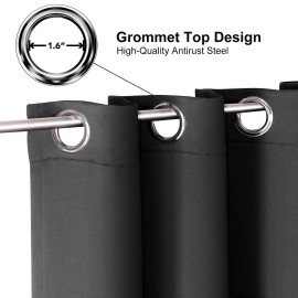 ChrisDowa Grommet Blackout Curtains for Bedroom and Living Room - 2 Panels Set Thermal Insulated Room Darkening Curtains (Dark Grey, 42 x 63 Inch) ChrisDowa Grommet Blackout Curtains for Bedroom and Living Room - 2 Panels Set Thermal Insulated Room Darkening Curtains (Dark Grey, 42 x 63 Inch)
