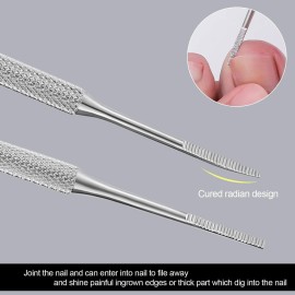 2PCS Ingrown Toenail File and Lifter with Storage Case,YINYIN100% Stainless Steel ingrown toenail Tool,Double Sided Professional Grade Nail Cleaner Tool 2PCS Ingrown Toenail File and Lifter with Storage Case,YINYIN100% Stainless Steel ingrown toenail Tool,Double Sided Professional Grade Nail Cleaner Tool
