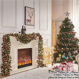 PONKING 8 Pcs 66FT Flower Garland, Artificial Rose Vine Flowers with Green Leaves Hanging for Room, Anniversary Wedding Birthday Christmas Wall Arch Decor, Spring Pink Flower PONKING 8 Pcs 66FT Flower Garland, Artificial Rose Vine Flowers with Green Leaves Hanging for Room, Anniversary Wedding Birthday Christmas Wall Arch Decor, Spring Pink Flower