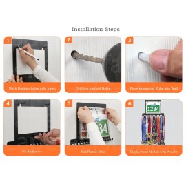 Lapetale Fashion Race Bib and Medal Display,Marathon Medal Display and Runner Medal Hanger Display,Bib Running Medal Display, Running Medal Hanger Display,Medal Holder for Wall,Gifts for Runners