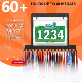 Lapetale Fashion Race Bib and Medal Display,Marathon Medal Display and Runner Medal Hanger Display,Bib Running Medal Display, Running Medal Hanger Display,Medal Holder for Wall,Gifts for Runners