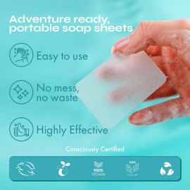 FOMIN - Antibacterial Paper Soap Sheets for Hand Washing - (300 Sheets) Orange, Tea Tree, Lavender Portable Travel Soap Sheets, Dissolvable Camping Mini Soap, Portable Hand Soap Sheets FOMIN - Antibacterial Paper Soap Sheets for Hand Washing - (300 Sheets) Orange, Tea Tree, Lavender Portable Travel Soap Sheets, Dissolvable Camping Mini Soap, Portable Hand Soap Sheets