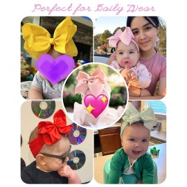 doboi 20pcs Baby Girls Bows Headbands Nylon Hairbands Ribbon Bow Elastic Hair Accessories for Newborns Infants Toddlers and Kids