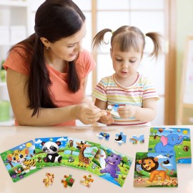 Puzzles for Kids Ages 3-5 Toddler Wooden Toys Montessori Learning Education Preschool Sets Games for Boy Girl 3 4 5+ Years Old, Pack of 6 (20 Pieces) Puzzles for Kids Ages 3-5 Toddler Wooden Toys Montessori Learning Education Preschool Sets Games for Boy Girl 3 4 5+ Years Old, Pack of 6 (20 Pieces)