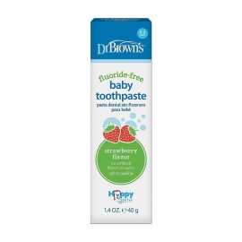 Dr. Brown\'s Fluoride-Free Baby Toothpaste, Infant & Toddler Oral Care, Strawberry, 1-Pack, 1.4oz/40g, 0-3 years Dr. Brown\'s Fluoride-Free Baby Toothpaste, Infant & Toddler Oral Care, Strawberry, 1-Pack, 1.4oz/40g, 0-3 years
