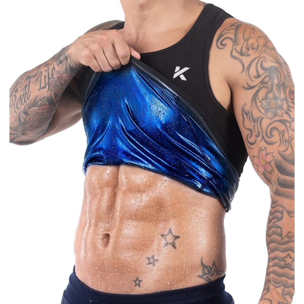 Kewlioo Men\'s Heat Trapping Pullover Sweat Enhancing Vest - Sauna Suit Shirt Compression Vest Shapewear Top for Gym Exercise Kewlioo Men\'s Heat Trapping Pullover Sweat Enhancing Vest - Sauna Suit Shirt Compression Vest Shapewear Top for Gym Exercise
