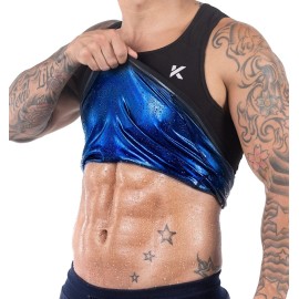 Kewlioo Men\'s Heat Trapping Pullover Sweat Enhancing Vest - Sauna Suit Shirt Compression Vest Shapewear Top for Gym Exercise