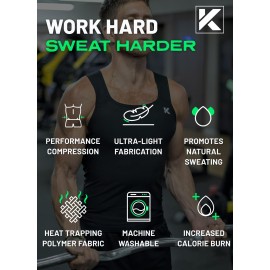 Kewlioo Men\'s Heat Trapping Pullover Sweat Enhancing Vest - Sauna Suit Shirt Compression Vest Shapewear Top for Gym Exercise Kewlioo Men\'s Heat Trapping Pullover Sweat Enhancing Vest - Sauna Suit Shirt Compression Vest Shapewear Top for Gym Exercise