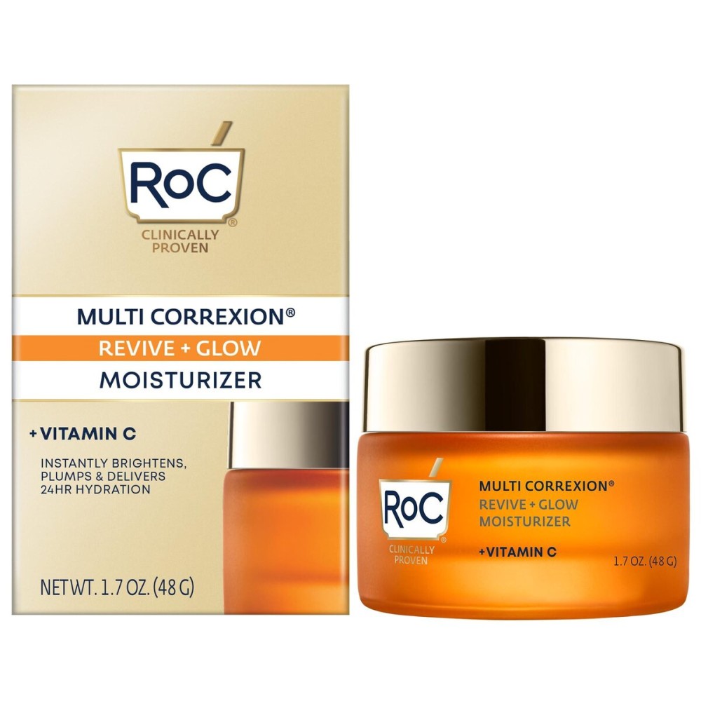 RoC Multi Correxion Revive + Glow 10% Vitamin C Blend Face Moisturizer, Anti-Aging Gel Cream for Instant Glow, Hypo-Allegenic & Oil-Free Skin Care, 1.7 Ounces (Packaging May Vary)