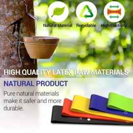 TechStone Resistance Bands Set for Men and Women, Pack of 5 Different Levels Elastic Band for Home Gym Long Exercise Workout - Great Fitness Equipment for Training, Yoga - Free Carrying Bag (Blue)