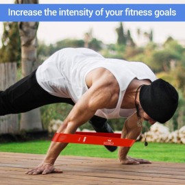 TechStone Resistance Bands Set for Men and Women, Pack of 5 Different Levels Elastic Band for Home Gym Long Exercise Workout - Great Fitness Equipment for Training, Yoga - Free Carrying Bag (Blue)