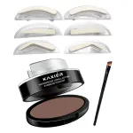 Moakxer Eyebrow Powder,Waterproof Eyebrow Stamp Powder Seal Perfect Nature Eye Brow Powder Tinting Coloring Kit Delicate Shape (301 Light Brown)