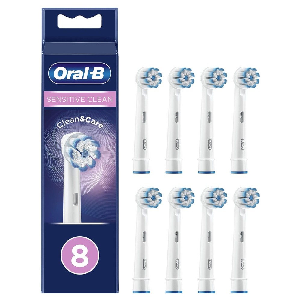 Oral-B Sensitive Clean Replacement Brush Heads x 8 Original Refill for Electric Toothbrush, White, 200 gram Oral-B Sensitive Clean Replacement Brush Heads x 8 Original Refill for Electric Toothbrush, White, 200 gram