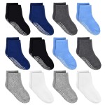 Tphon Toddler Socks, Kids Grip Socks 12 Pairs Non Slip Boys Sock for 3-5 Years Infants Baby Children