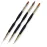 FULINJOY 3 Pcs Nail Drawing Pen, Dual End Nail Art Pen Brush Acrylic Round Flat Painting Drawing Liner Nail Tools