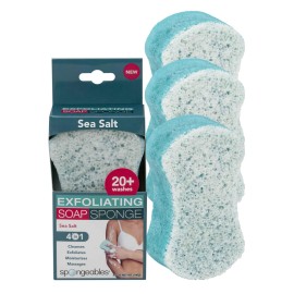 Spongeables Body Wash in a 20+ Wash Sponge, Sea Salt, 3 Count Spongeables Body Wash in a 20+ Wash Sponge, Sea Salt, 3 Count